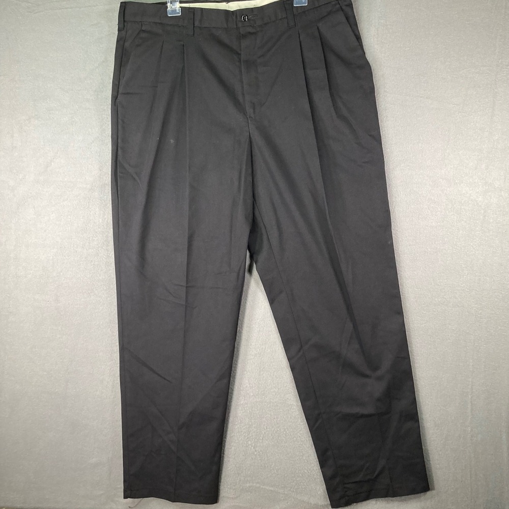 Cintas ComforFlex Solomon Mens Black Pleated‎ Dress Pants 38x32 Uniform